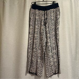 Solitaire by Ravi Khosla Boho Tribal Print Wide Leg Pants- Size XL